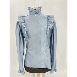 Underground S.F, Women's vintage ruffle cottage core boho long sleeve top XS?